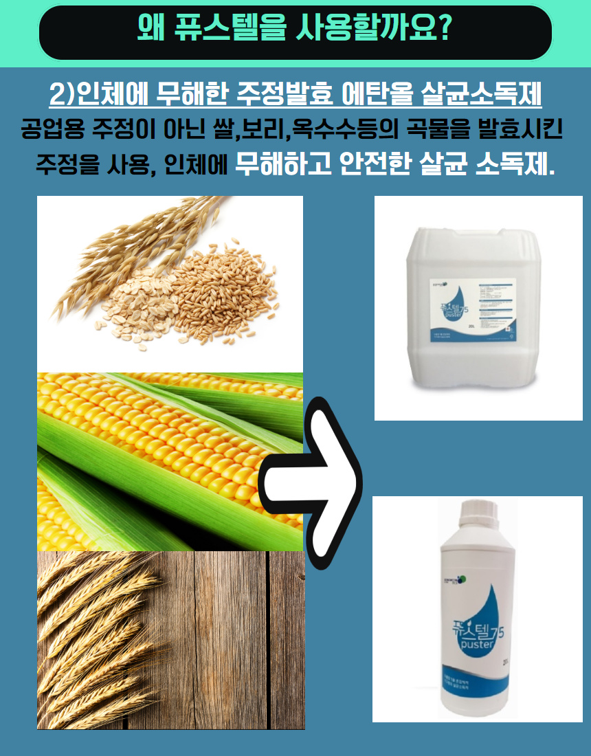 발효주정 식물성에탄올 살균소독수 퓨스텔75 20L - 오너클랜 오너클랜 - 발효주정 식물성에탄올 살균소독수 퓨스텔75 20L
